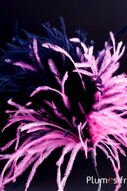 Federbusch Strauss mit Schlaufe - Höhe 18-20 cm - altrosa-nachtblau